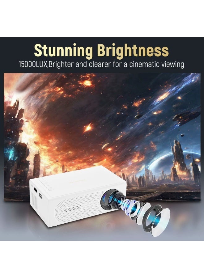 NexusTek 2026 Flagship Edition Portable Smart Projector | 1080P HD, Multi-Device Compatible, Power Bank Support, Diffuse Reflection Eye Care, Built-in Speaker, Home Theater Projector - Image 1